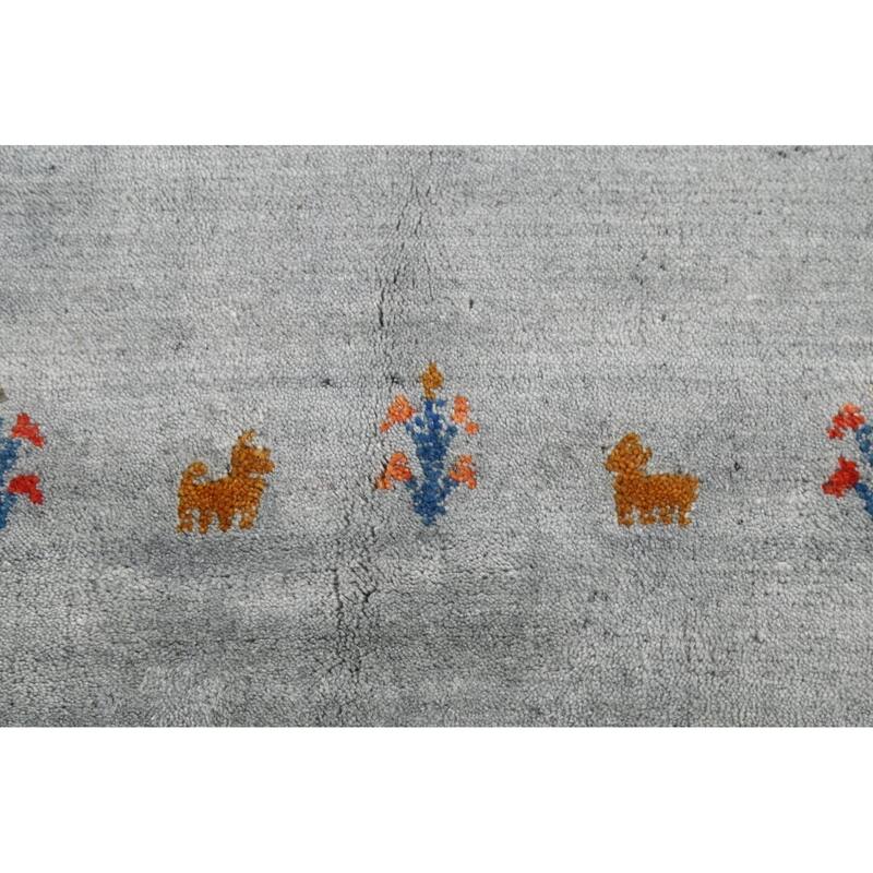 Gabbeh Oriental Area Rug Handmade Wool Carpet - 3'6"x 6'6"