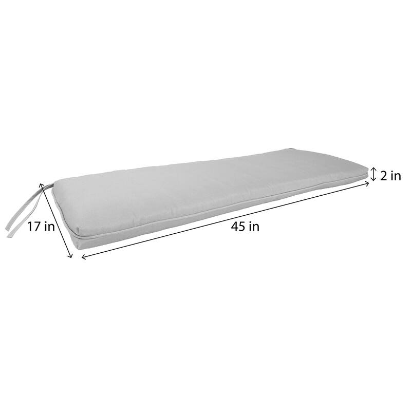 45" x 17" Outdoor Bench Cushion with Ties and Welt - 17'' L x 45'' W x 2'' H