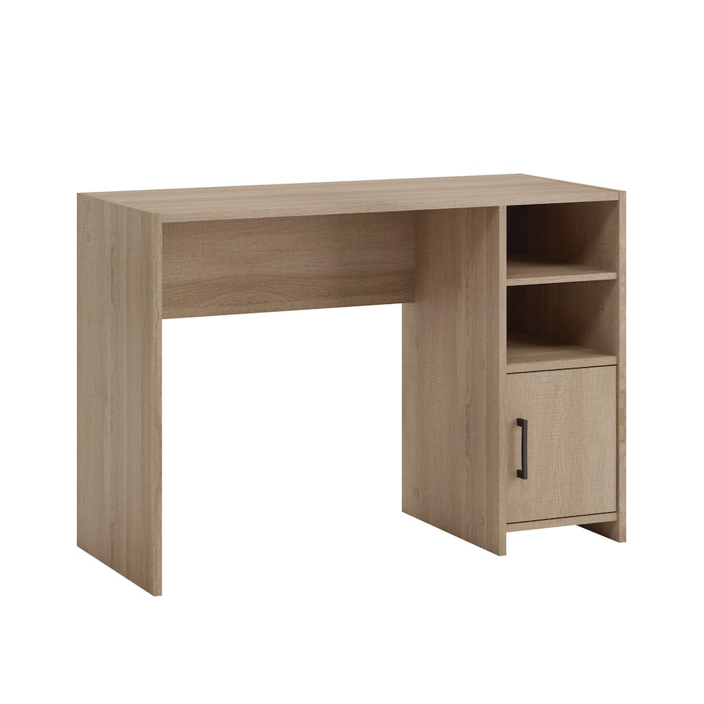 Engineered Wood Transitional Desk with Storage