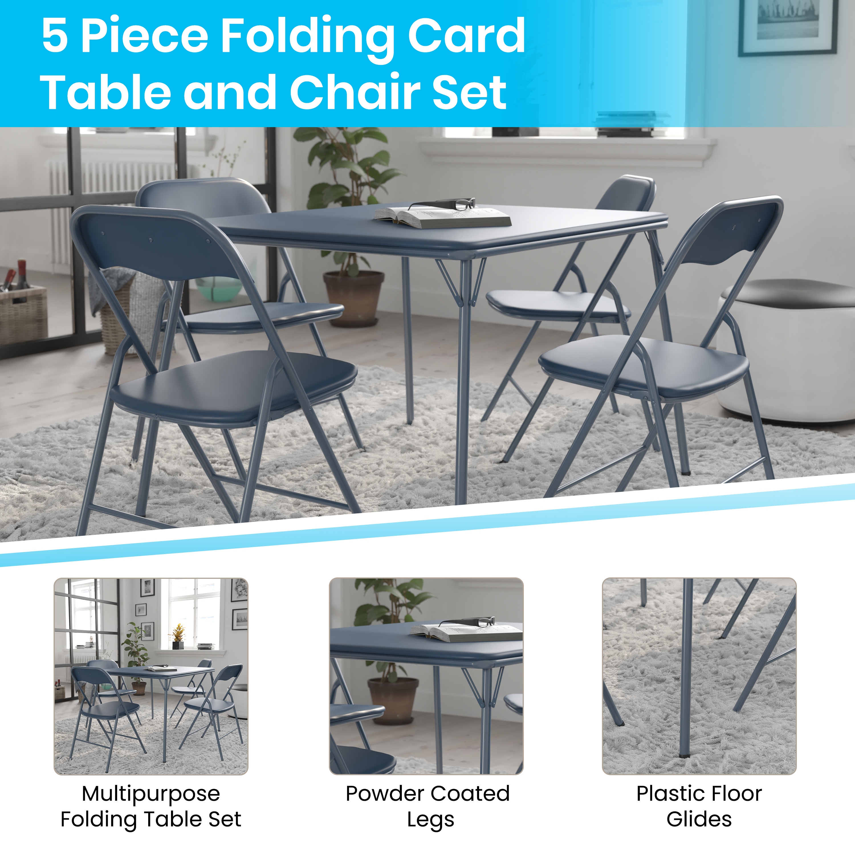 5 piece card sales table and chair set