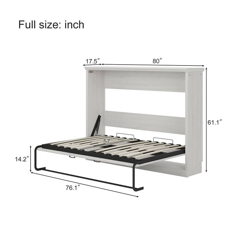 Twin/Full Murphy Bed Wall Bed, Folding into a Cabinet, Space Saving Bedroom Furniture for Multipurpose Guest Room, Home Office