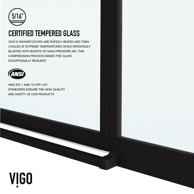 Vigo VG6084CL6074 Noma 74" High x 60" Wide Hinged Framed Shower Door