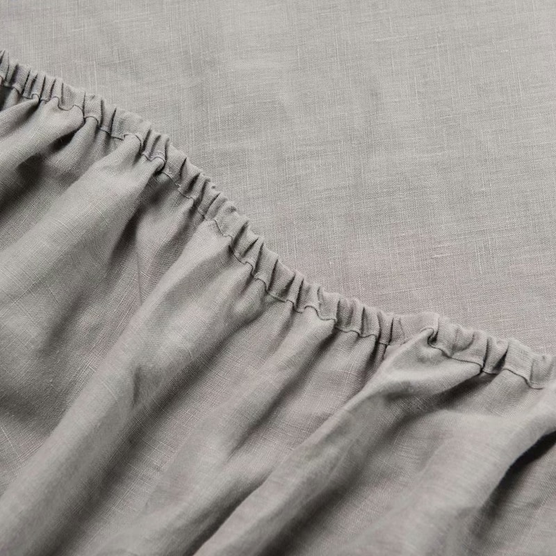 WHOLINENS Stone Washed French Linen Sheets Set 16 Inches Pocket