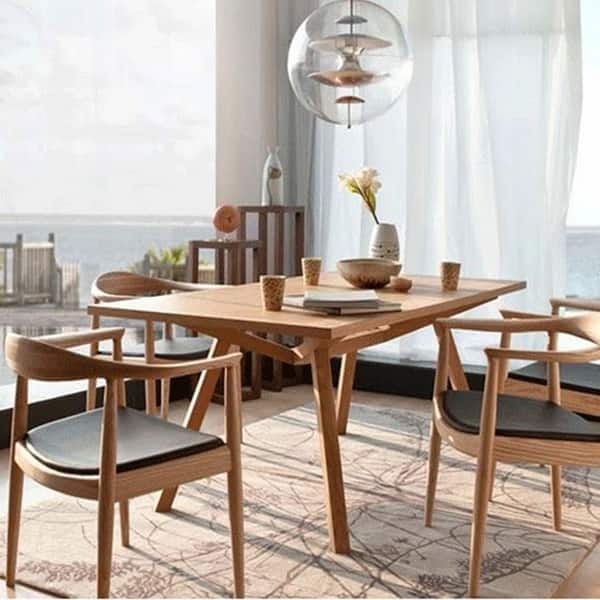 Shop 2xhome Natural Solid Real Oak Wood Pu Leather Cushion Seat