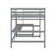 preview thumbnail 11 of 10, Full Loft Bed with Built-in Desk, Ladder Platform, Guardrails, Grey