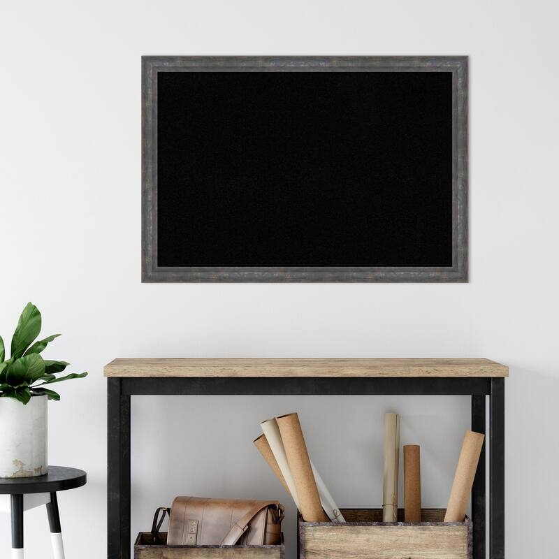 Angled Metallic Rainbow Wood Framed Black Corkboard Bulletin Board, Organization Board, Pin Board