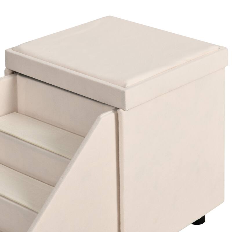 4 Stairs Foldable Pet Stair Pet Steps with Mats