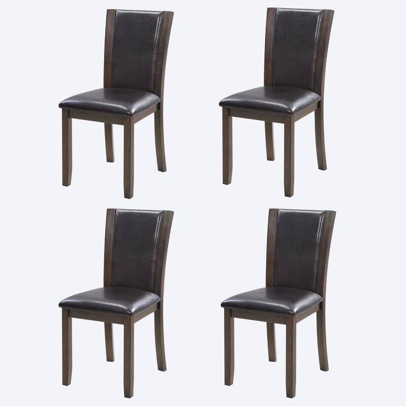 Wooden Dining Chairs Set of 4, Upholstered Side Chairs with Padded Seat for Kitchen & Dining Room