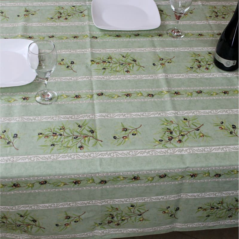 Wipeable Spill Resistant Provencal Cotton Cannes Collection Tablecloth