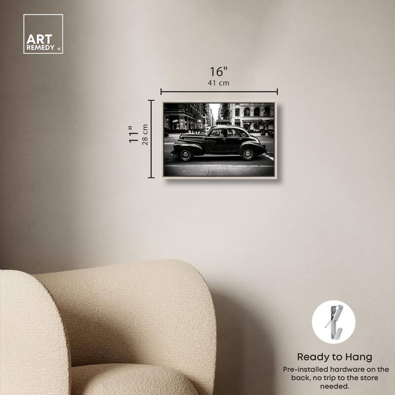 Vintage Car in New York Canvas by Art Remedy