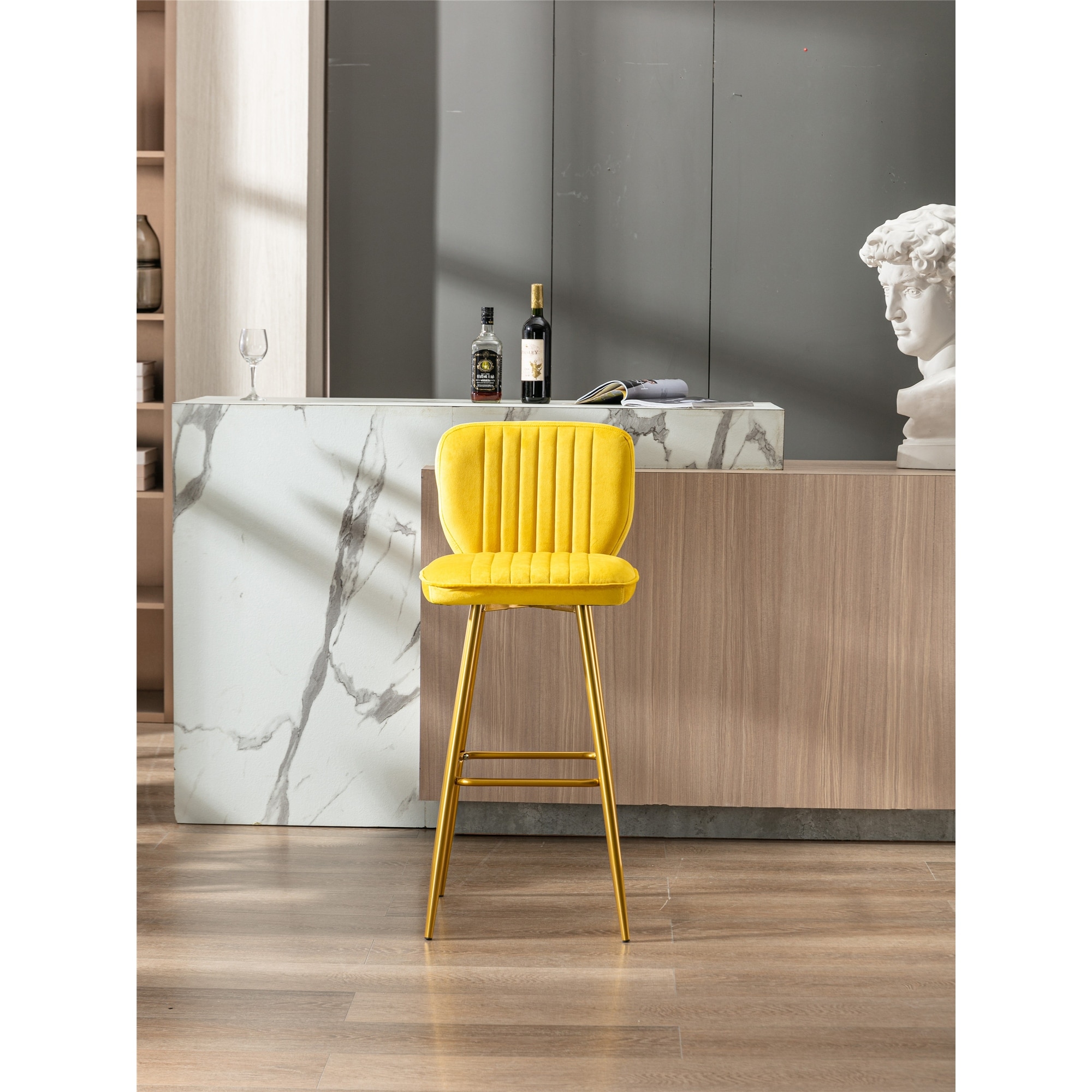 2PCS Bar Stools with Back and Footrest Counter On Sale Bed