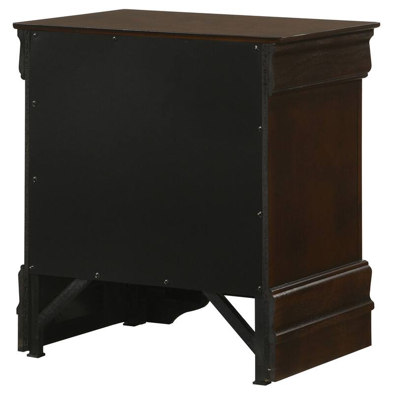 Warm Brown 2-Drawer Nightstand with Bail Handle and Tapered Legs
