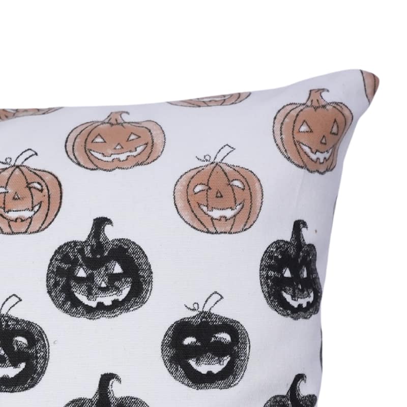 Fabdivine Handmade Block Print Cotton Green Pillow Cover, Pumpkin