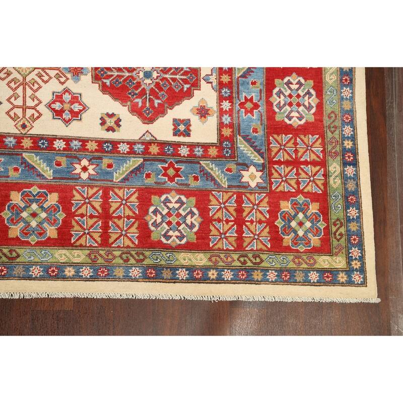 Vegetable Dye Geometric Kazak Oriental Area Rug Wool Hand-knotted - 10'1" x 15'4"