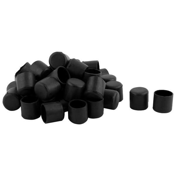 Unique Bargains Furniture Chair Table Leg PVC Round Tube Foot Covers Black 19mm Inner Dia 40 PCS
