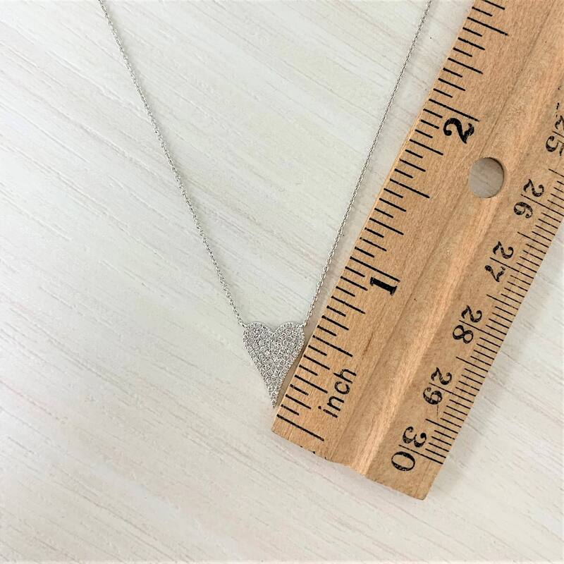 Joelle Collection Diamond Pave Heart Necklace 1/5 ct TDW 14K Rose Gold -