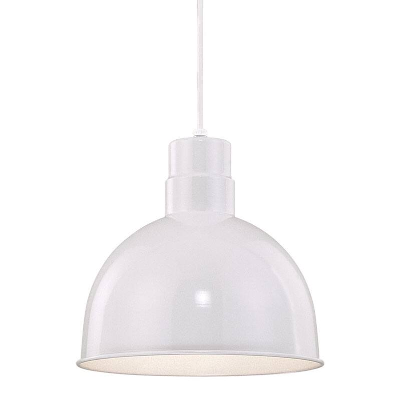 Millennium Lighting RLM Single Light 12" Wide Pendant - White
