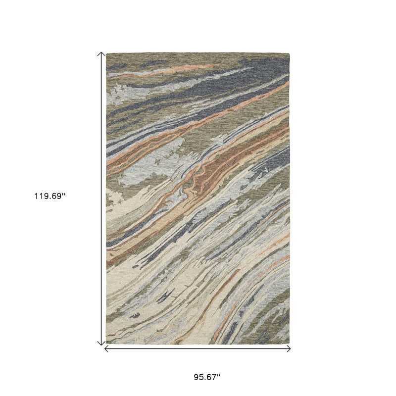 HomeRoots Abstract Modern Rectangle Area Rug - 119.69 in. x 95.67 in. x 0.39 in.