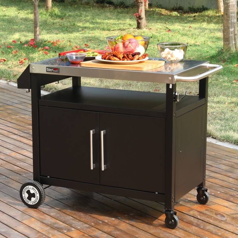 Royal Gourmet Movable Kitchen Cart Grill Prep Table with Storage
