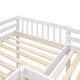 preview thumbnail 15 of 13, Multifunctional Design, Solid Construction, L-Shaped Wood Loft Bed with Ladder and 2 Beds in 1, White