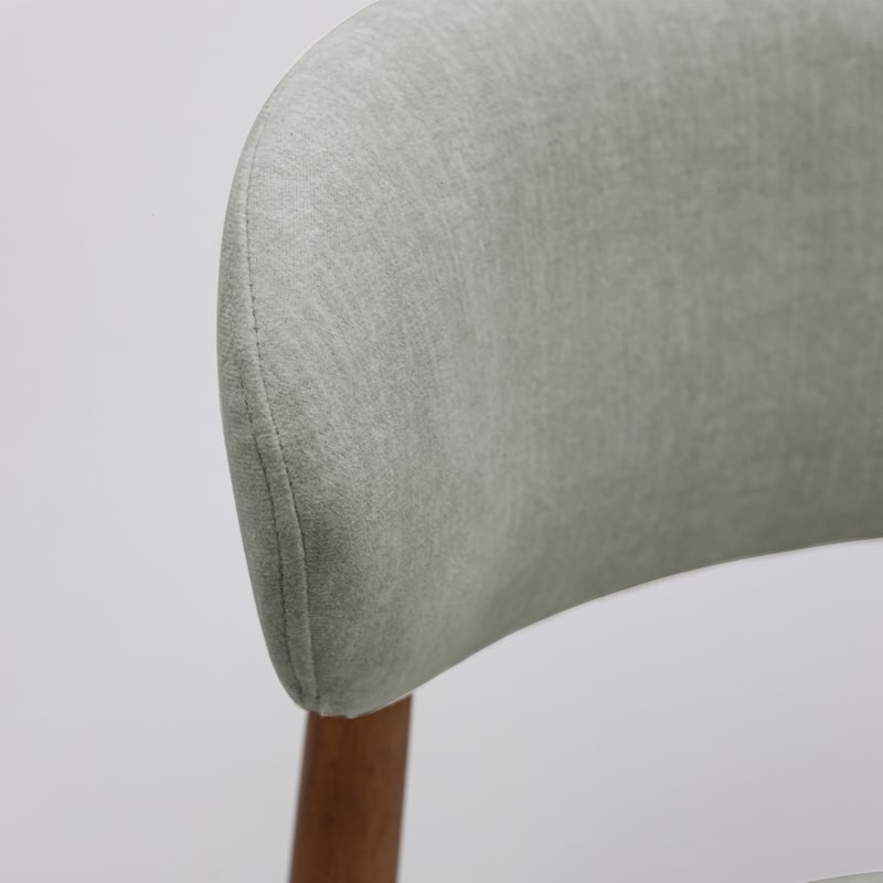 Flannelette Upholstered Dining Chair with Walnut Solid Wood Legs, Armless Chair Set of 2 for Kitchen, Restaurant, Living
