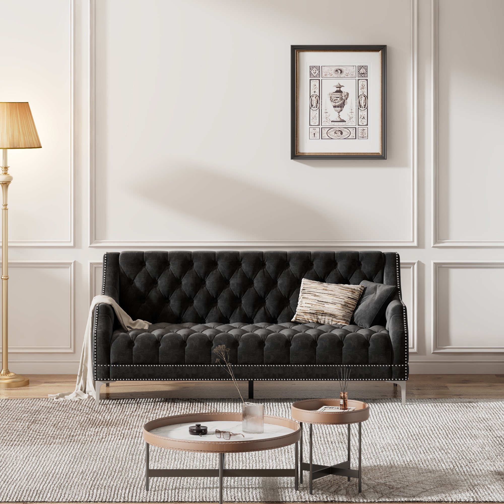 Modern cheap plush sofa