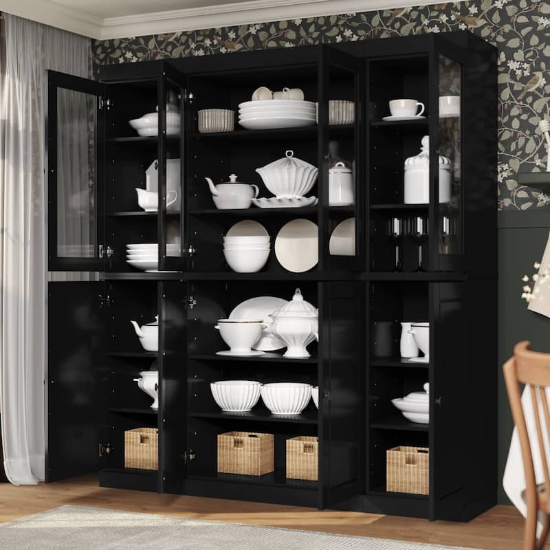Palace Imports 100% Solid Wood 65" Kitchen China Pantry Cabinet - 65" x 71.5"