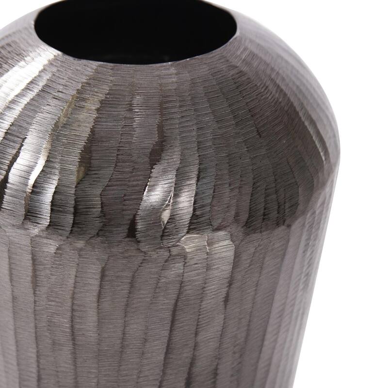 Carbon Gray Chiseled Aluminum Vase
