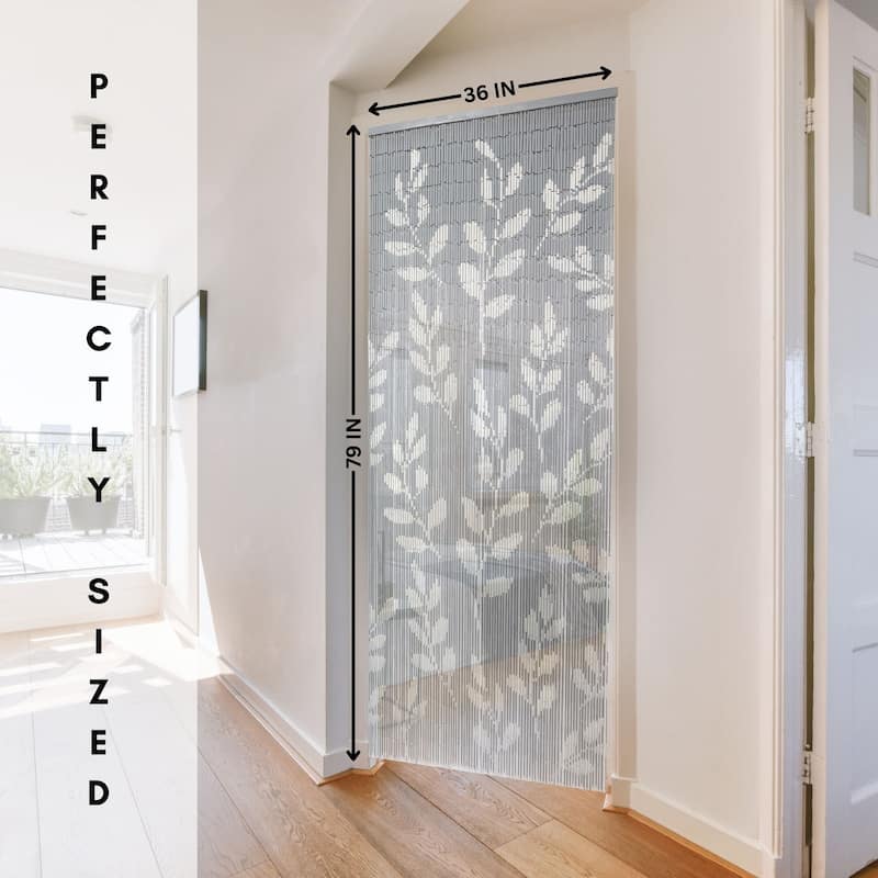Bamboo Beaded Door Curtain 65 Strings 79" W x 36" W - 79" H x 36" W x 0.6" D