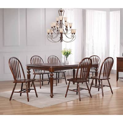 Extendable Dining Set 8 Seater - Rectangular Table with Butterfly Leaf - Modern Farmhouse Style