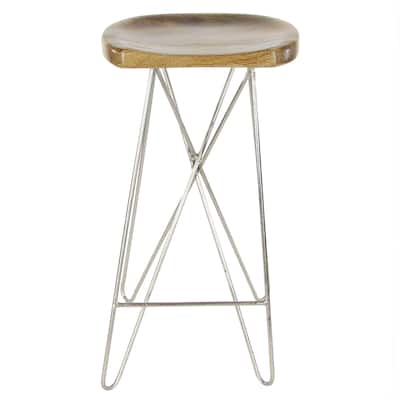 Mango Wood Bar Stool - Brown - Roche River Decor - 16"W x 16"L x 30"H