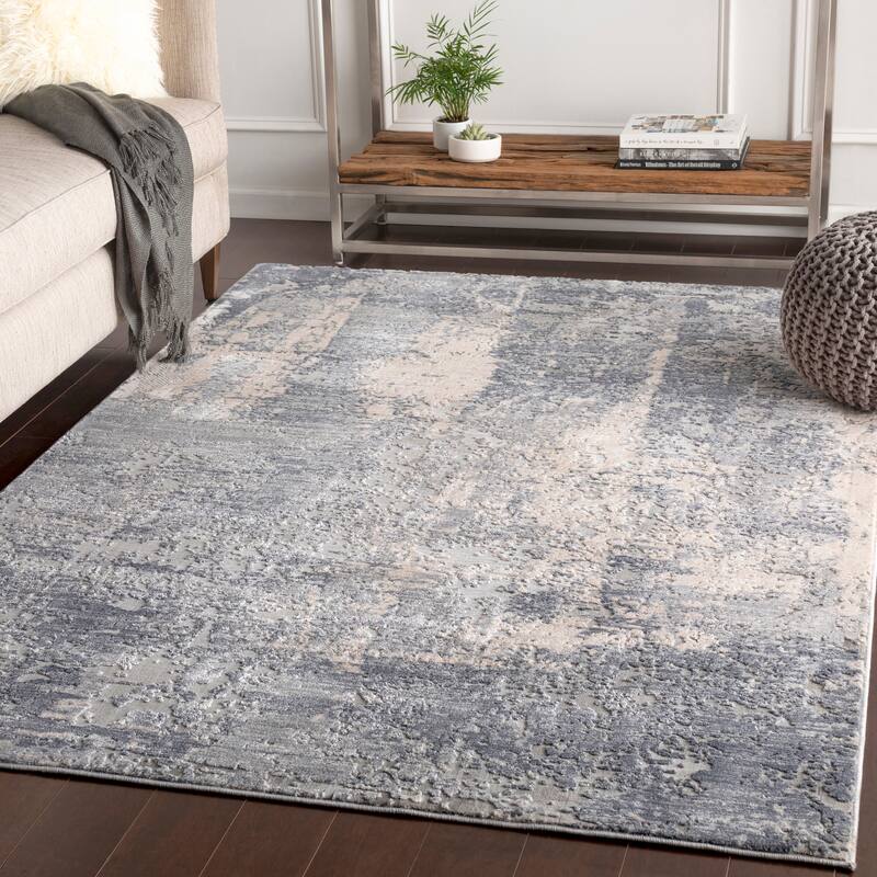 Jovka Modern Abstract Area Rug - 2' 7" x 7' 3" - 2' 7" x 7' 3" - Medium Grey