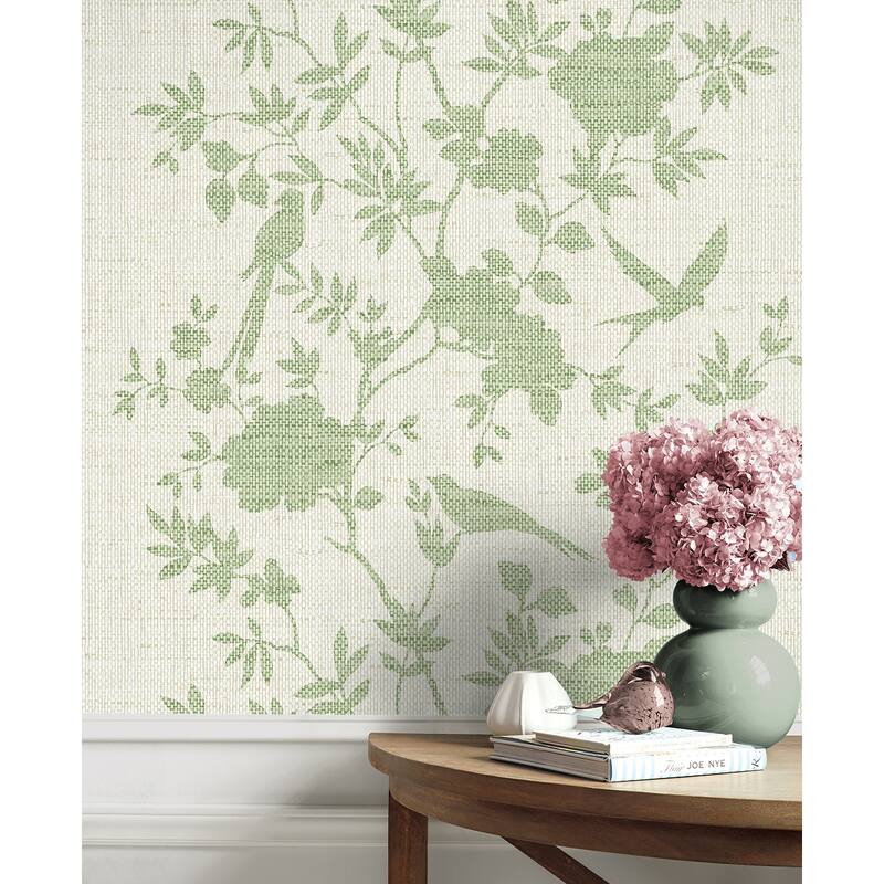 Lillian August Aloha Bird Trail Embossed Vinyl Unpasted Wallpaper