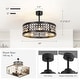 preview thumbnail 48 of 79, 20"/28" Modern 3/5/7-Blade Caged Crystal Ceiling Fan with Light Kit and Remote
