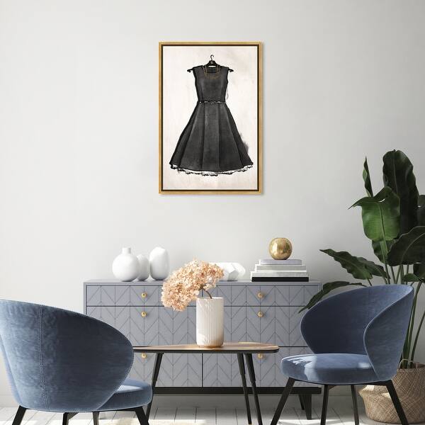 Little Black Dress, French Glam Outfit Modern Black Canvas Wall Art Print  for Bedroom - Bed Bath & Beyond - 36066424