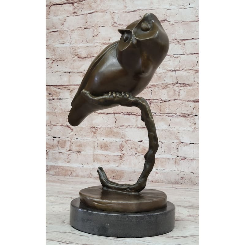 Signed Original Evan Stone Abstract Modern Art Owl Real Bronze Sculpture