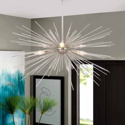 6 Light Sputnik Chandelier in Nickel finish - Nickel finish