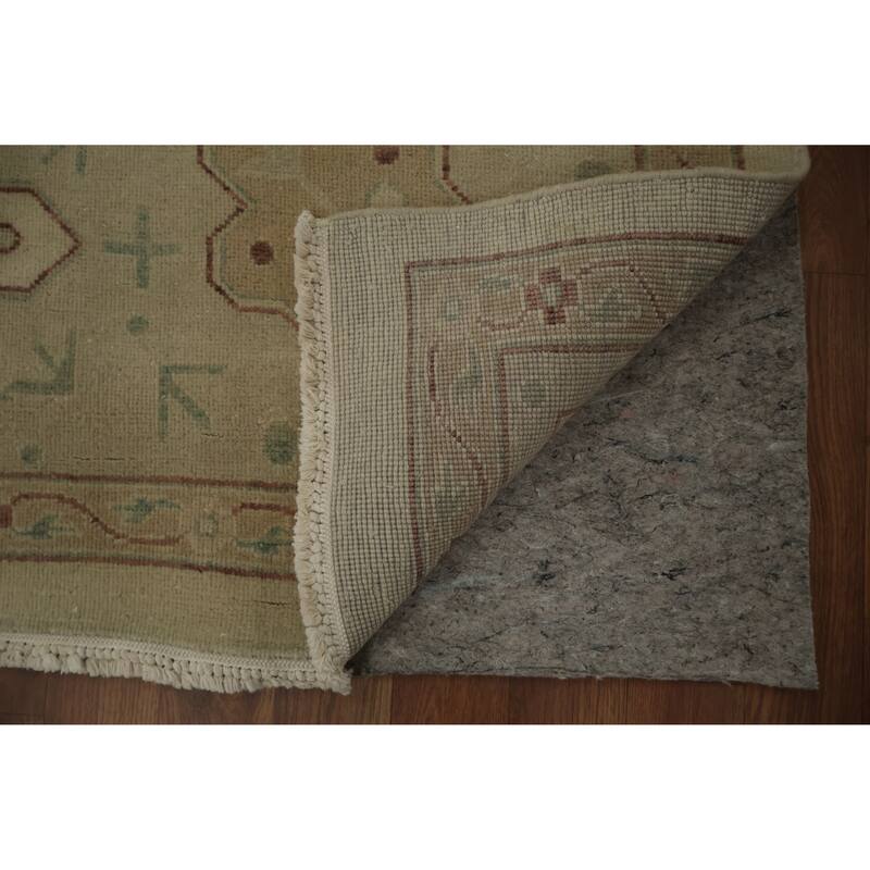Hand Knotted Oriental 100% Wool Carpet Traditional Geometric Beige & Ivories Ziegler Area Rug - 13' 4'' X 9' 10''