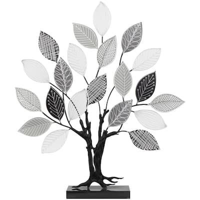 Metal Tree Decorative Sculpture - Black - Roche River Decor