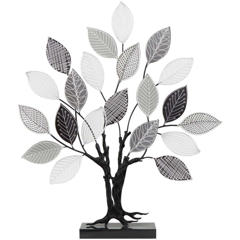 Metal Tree Decorative Sculpture - Black - Roche River Decor