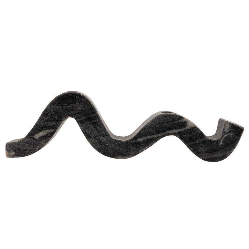 Marble Wave Double Taper Candle Holder - 14.5"L x 4.0"W x 2.0"H