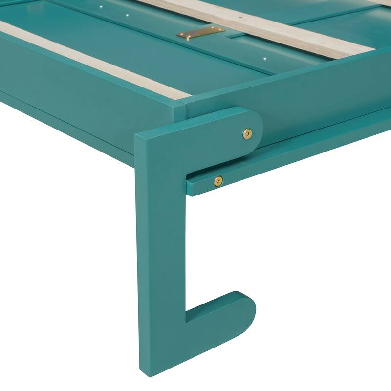 Roomfitters Twin Size Rotating Murphy Bed with Bookshelf, Tall Cabinet and Extendable Desk, Space Saving Sleeper