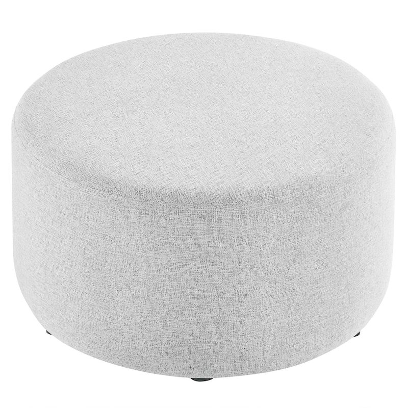 Callum 16"/23"/29"/38" Round Woven Heathered Fabric Upholstered Ottoman