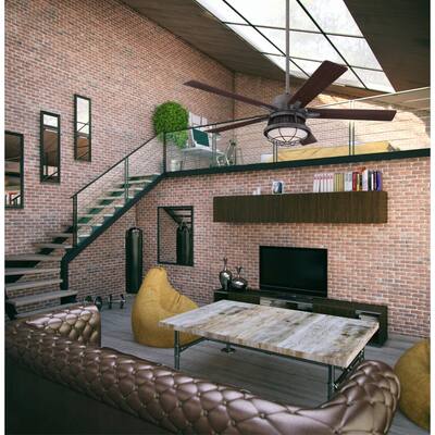 Westinghouse Lighting Chambers 60" Indoor Distressed Aluminum LED Ceiling Fan with Remote Control