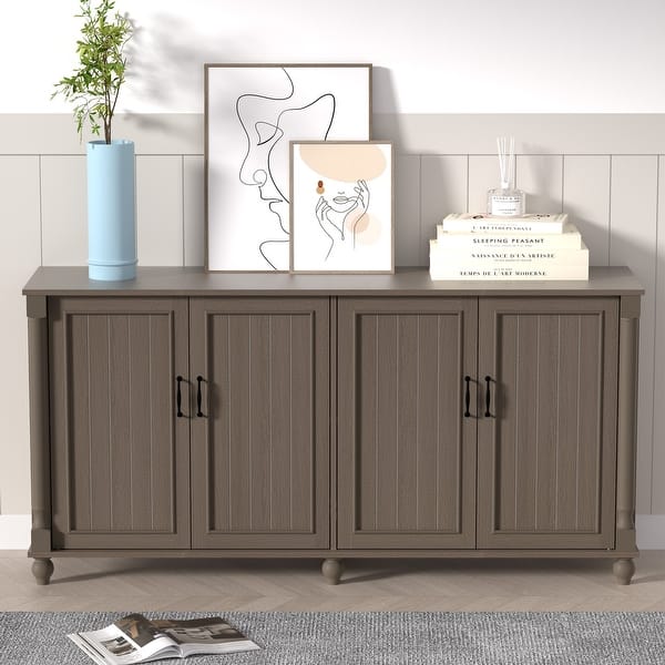 63" Green Sideboard Buffet Cabinet - Modern Storage Cabinet With Drawers, Coffee Bar For Living Room Or Kitchen
