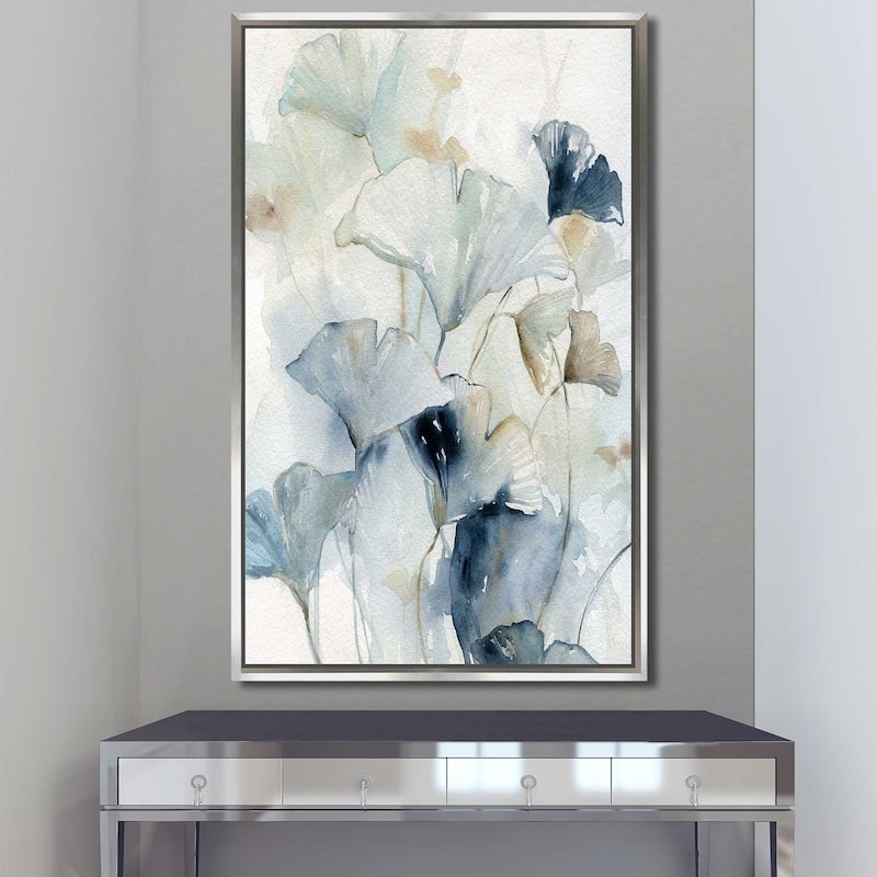 "Indigo Ginkgo I" by Carol Robinson Print on Floating Canvas