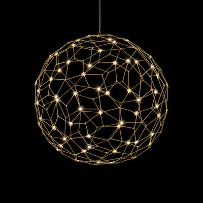 Spheris 24" LED Globe Pendant in Natural Brass - Gold