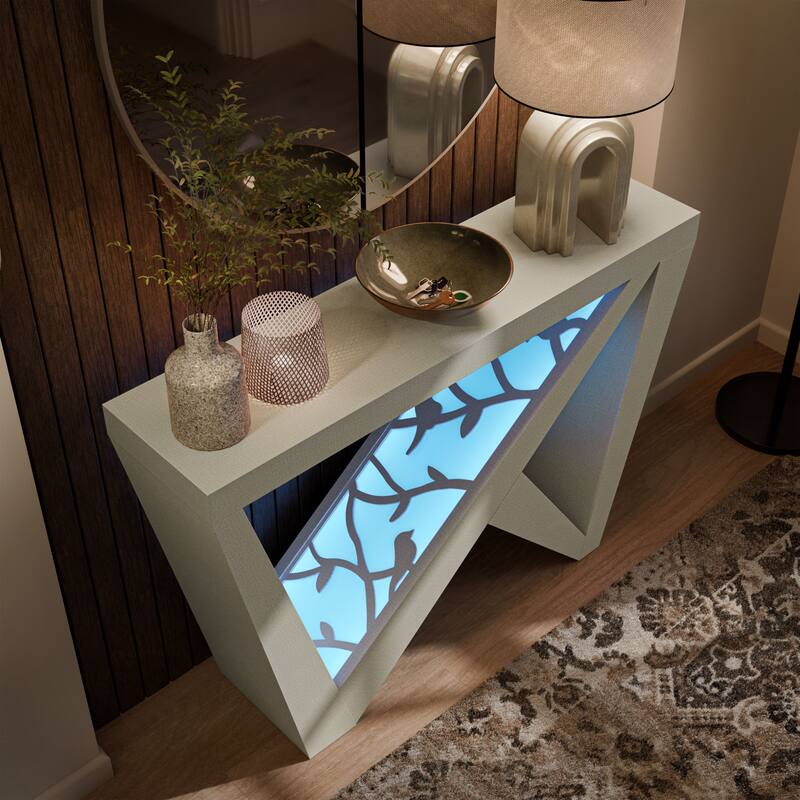 DH BASIC Modern Decorative Console Table with W-Shaped Legs by Denhour