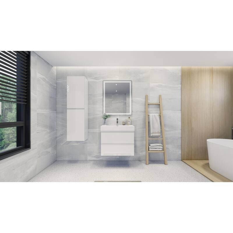 Baillie 30'' Wall-Mounted Vanity with Reinforced Acrylic Sink