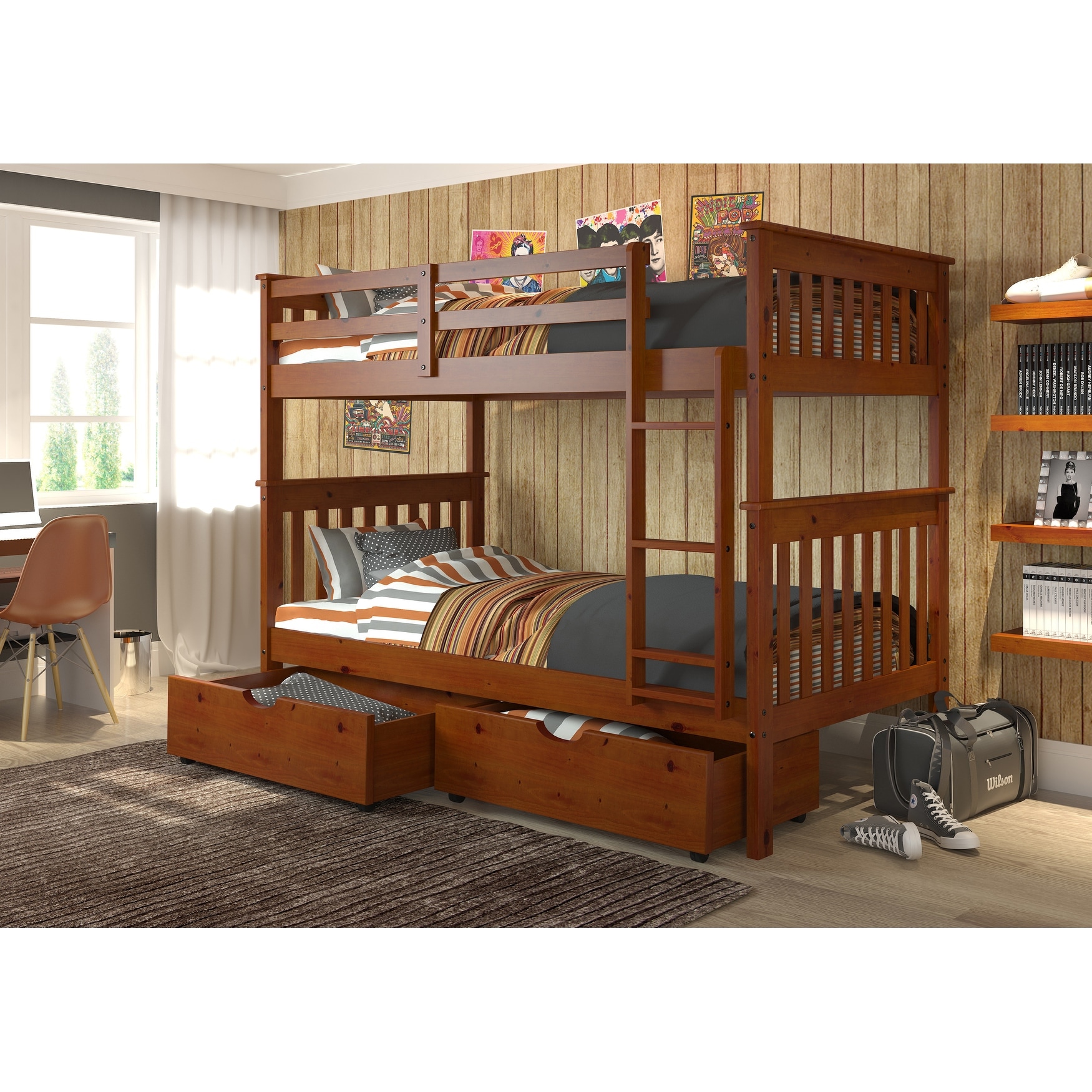 Donco kids twin over full mission bunk bed cheap